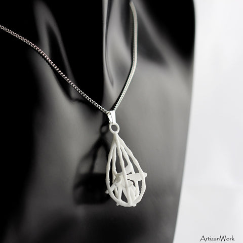 Caged Bamboo - Necklace (Black or White)