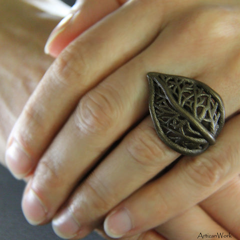 Leaf - Ring (Stainless Steel)
