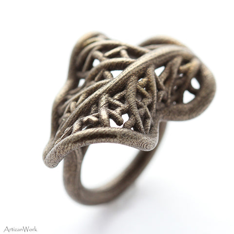 Curled Leaf - Ring (Stainless Steel)