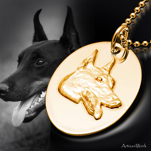 Custom Gold 3D Silhouette Charm - Necklace