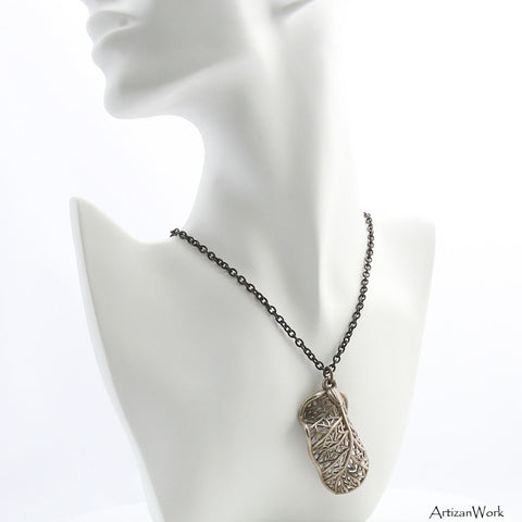 Curled Leaf - Necklace (Stainless Steel)