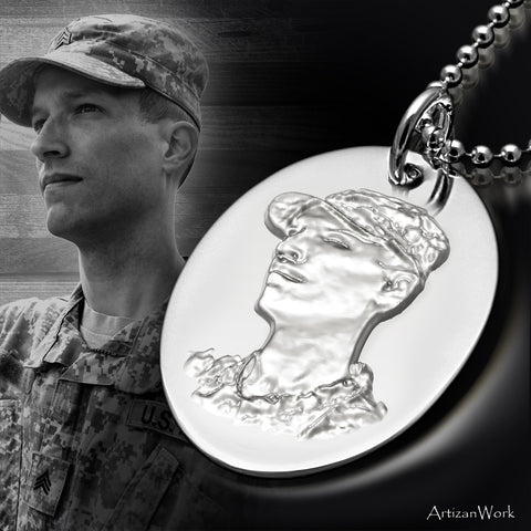 Custom 3D Silhouette Charm - Necklace (Sterling Silver or Gold)
