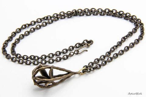 Caged Bamboo - Necklace (Stainless Steel)