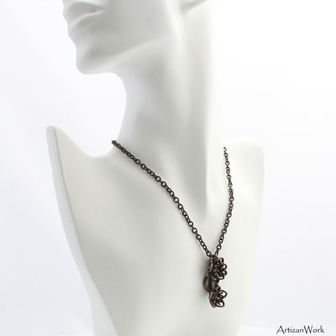 Orchid Flower - Necklace (Stainless Steel)