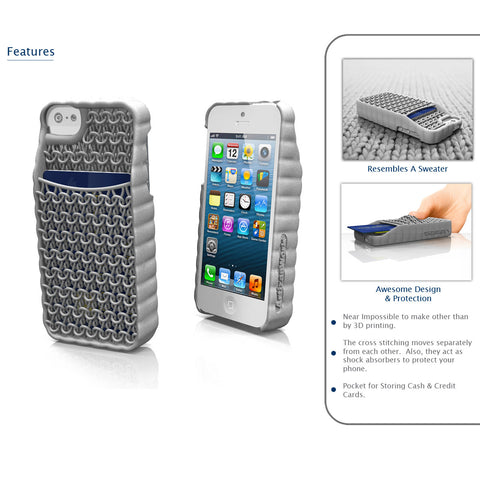 Sweater - Apple iPhone Case with Pocket (Fits the iPhone 5 or 5s)