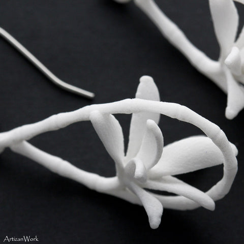 Caged Bamboo - Earrings (Black or White)