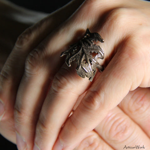 Decaying Leaf - Ring (Stainless Steel)