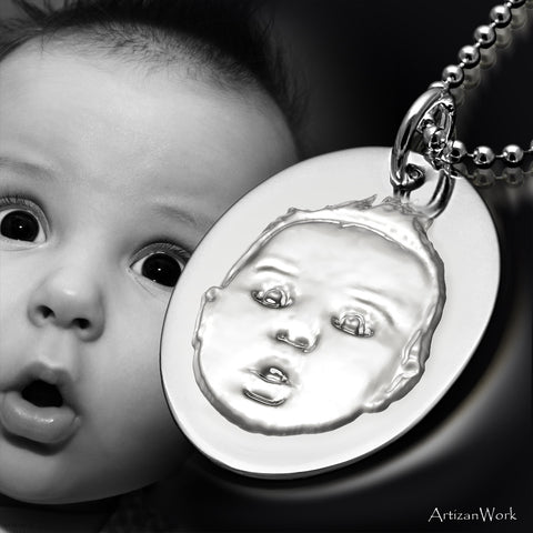 Custom 3D Silhouette Charm - Necklace (Sterling Silver or Gold)