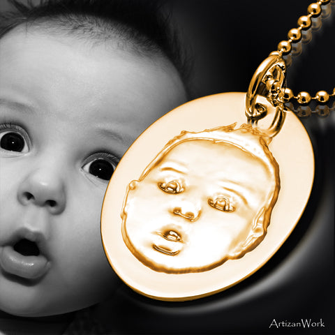Custom Gold 3D Silhouette Charm - Necklace