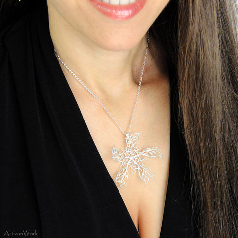 Coral Fan Lg - Necklace (Sterling Silver or Gold)