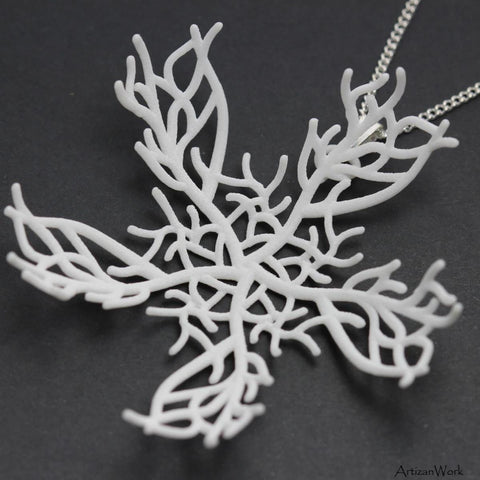 Coral Fan Lg - Necklace (Black or White)